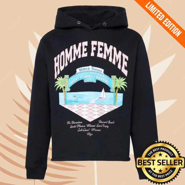 Official Fresh Society Homme + Femme "Yacht Club" Pull Over Hoodie Black