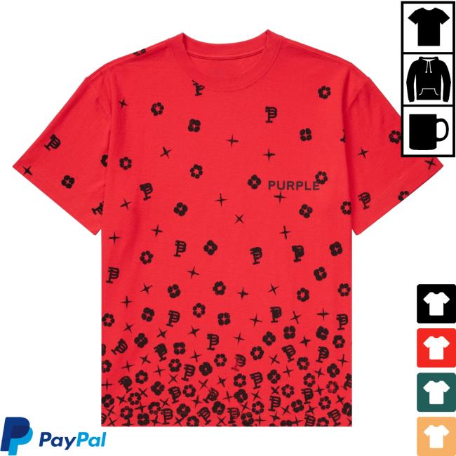 Official Metro Fusion Purple Brand Scatter Monogram High Risk Red Shirt New Red Metrofusion