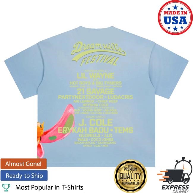 Official Dreamville Festival DV Butterfly Lineup Blue Lineup Tees