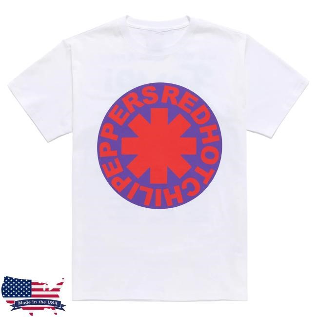 Official Red Hot Chili Peppers Classic Tour T Shirt 2024 - Purple/Red