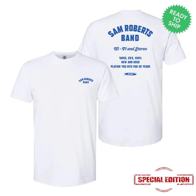 Sam Roberts Band Merch Hifi And Stereo White Long Sleeve T Shirt