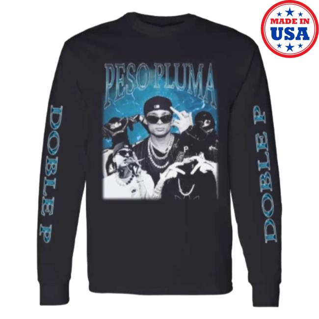 Official Peso Pluma Merch Store Collage Doble P Long Sleeve T Shirt PesoPluma Clothing Shop
