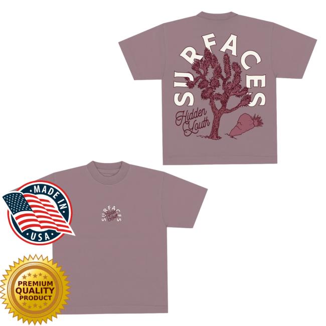 Official Merch Bar Surfaces Store Hidden Youth Mauve Cactus Popover Shirt MerchBar Shop