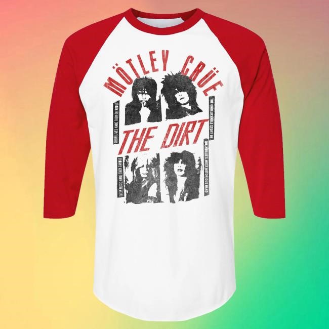 Official Motley Crue Merch Store Mötley Crüe The Dirt Fame Raglan Long Sleeve Shirts