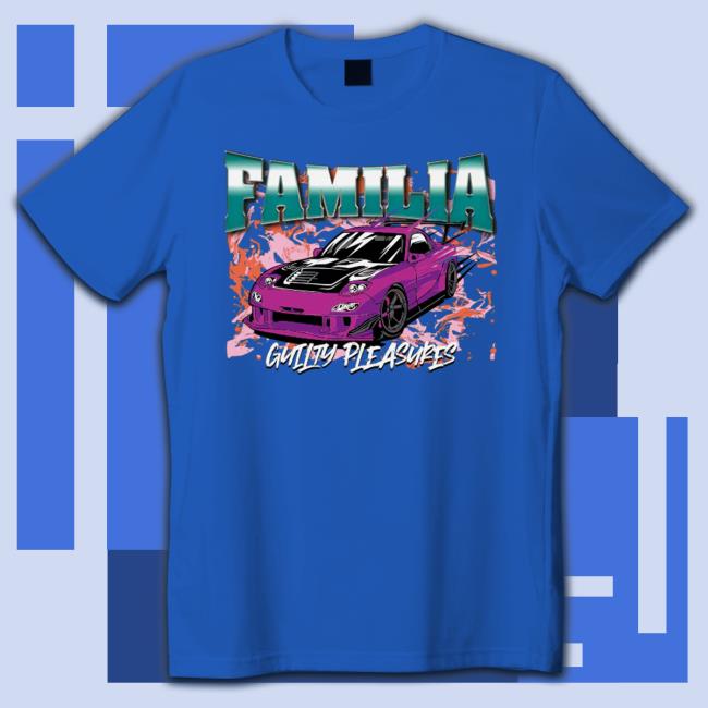 Official Try Guys Merch Guilty Pleasures Familia Steel Blue Crewneck Sweatshirt