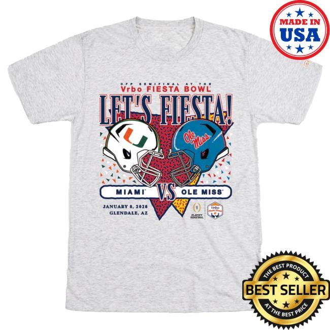 NCAA College Football Miami Vs Ole Miss 2026 Fiesta Bowl Battle Tee