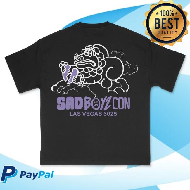 Official Sad Boyz Merch Sad Boyz Dragon Cloud Shirts Black - Purple Print