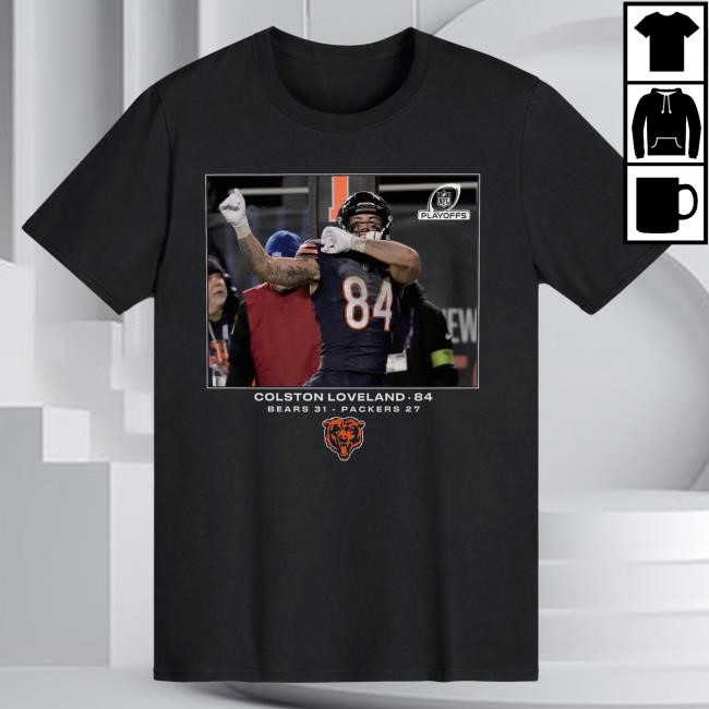 Colston Loveland Chicago Bears NFL Flash Features Wild Card Tee Trend Game Day Drop Us