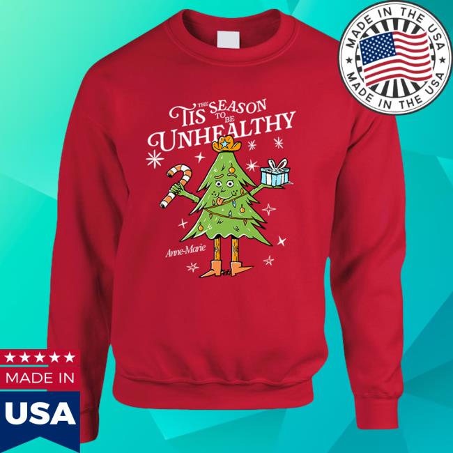 Official Anne-Marie Merch Store Anne Marie Tis The Season To Be Unhealthy Hoodie Anne - Marie Apparel Clothing Shop AnneMarie