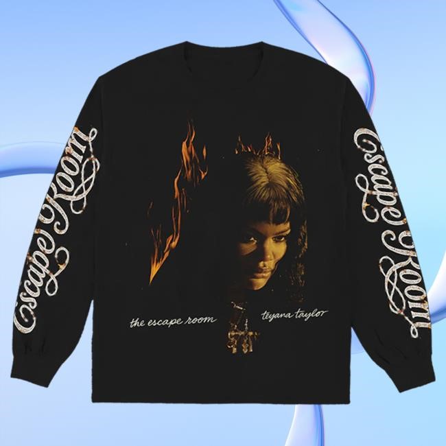 Official Teyana Taylor Merch Store Script Long Sleeve Hot Shirt in Black TeyanaTaylor