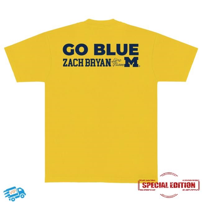 Official Zach Bryan Merch Store Shop ZB Go Blue Shirt - Yellow