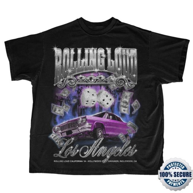 RL LA 24 Slow and Easy Bling Black New Tee Rolling Loud Shop