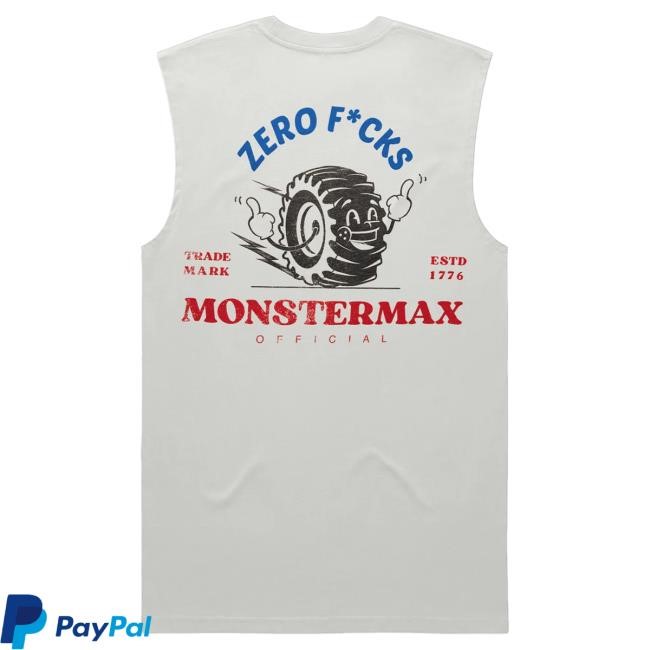Official Monstermax Merch Store Zero Fucks Black Tank Shirts Official Monstermax Merch Store Zero Fucks Black Tank Tshirt
