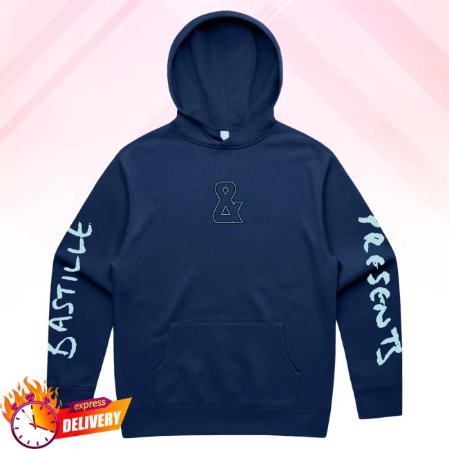 Bastille Band Bastille Presents Ampersand Navy Hooded Sweatshirt Bastille Official Merch Store
