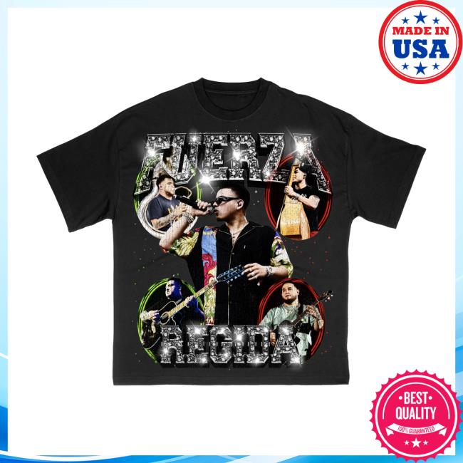 Fuerza Regida Merch Banda Black Tee Shirt