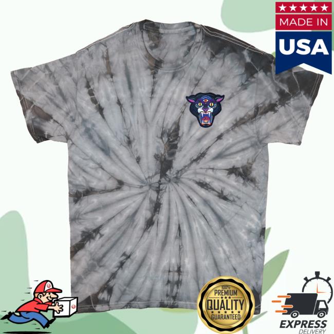 Official Vigilante Brand Merch Mike Ritch Panther Patch Tie Dye Problems With Authority T Shirt Gray Orange VigilanteBrand Tie-Dye