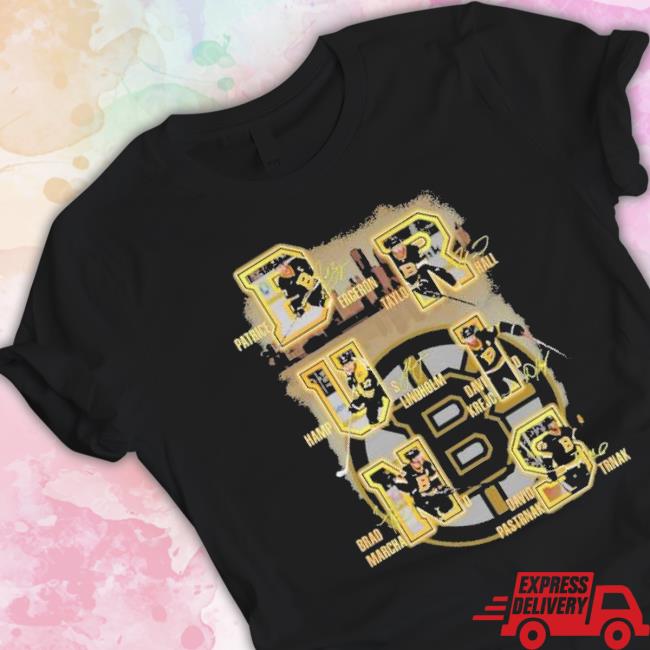 Official Boston Bruins Team Players Signatures 2023 Shirt