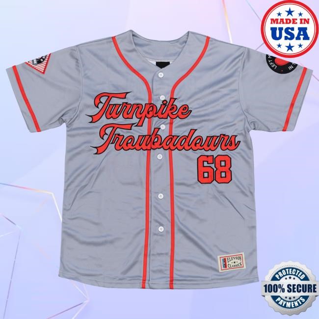 Official Turnpike Troubadours Merch Shop Baseball Jersey (Grey) Top Shirt