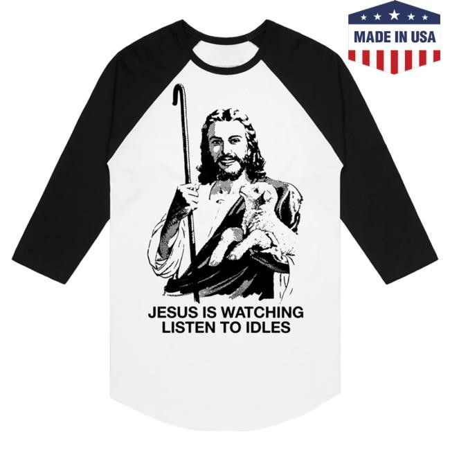 Official Idles Merch Store Shop Idles Band Jesus Is Watching Raglan Long Sleeve Shirt