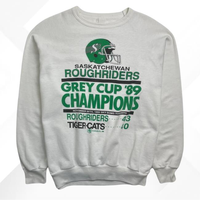 Official Shop Demand Vintage '89 Sask Roughriders Attractive Hoodie White Shopdemand