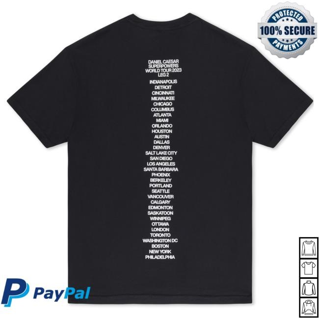 Official Daniel Caesar Merch Store Shop Daniel Caesar Superpowers World Tour Tshirt DanielCaesar