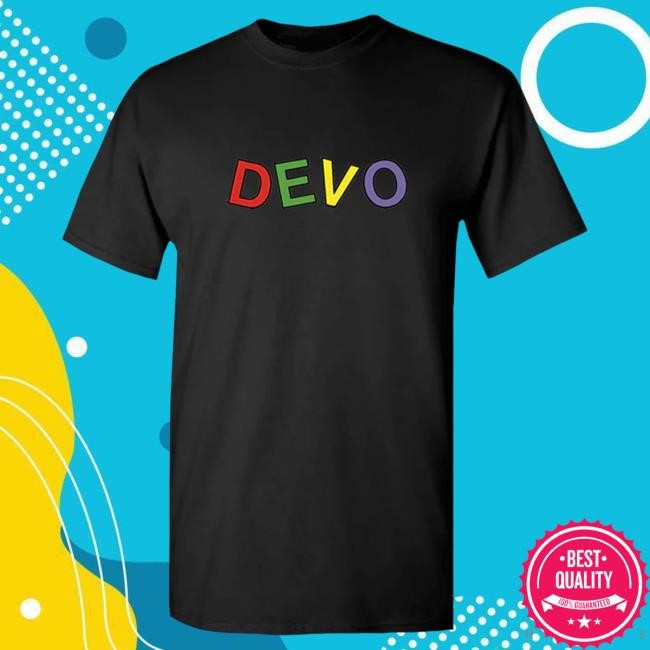 Official Hello Merch Devo Block Letters Men's Black Shirt 2024 HelloMerch