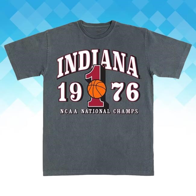 Official Shop Big Ten Store Charcoal Indiana Hoosiers Basketball Deep Cuts Heavyweight Short Sleeve Fashion Tshirt
