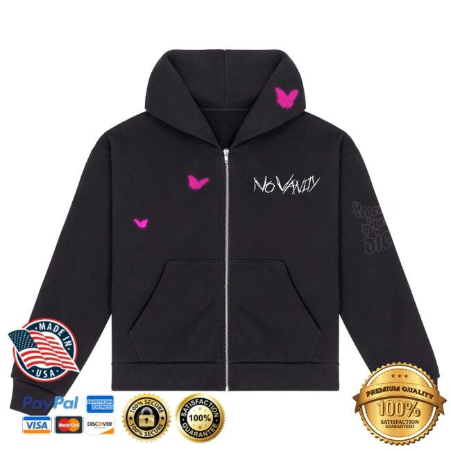Official 999 Club Merch Store Juice Wrld No Vanity Zip Hooded Sweatshirt - Black JuiceWrld 999Club Apparel Clothing Shop