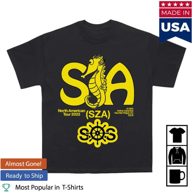Top Dawg Entertainment Merch Txdxe Clothing Shop Sza Merch Sos Seahorse Tour Shirts Black