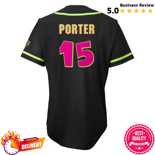 Official Savannah Bananas Merch Store Shop Savannah Bananas Party Animals Dylan Porter #15 Evoshield Jersey Shirt 2024 - Black SavannahBananas