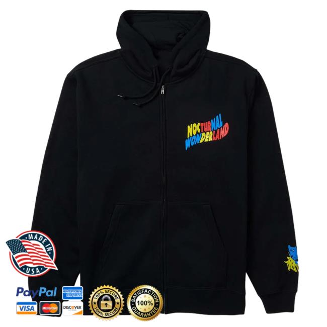Official Insomniac Shop Merch Store InsomniacShop Nocturnal Wonderland Festival Hide And Seek Zip Up Hood