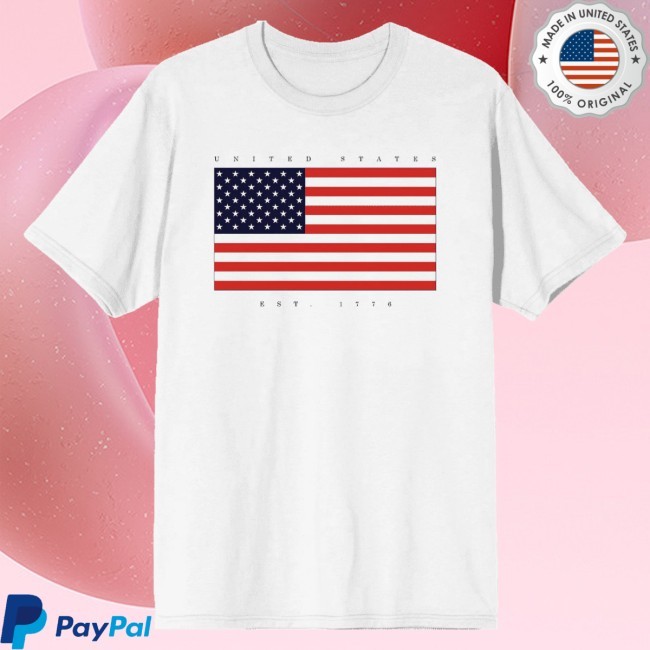 Americana United States Est 1776 White Crew Neck T Shirt