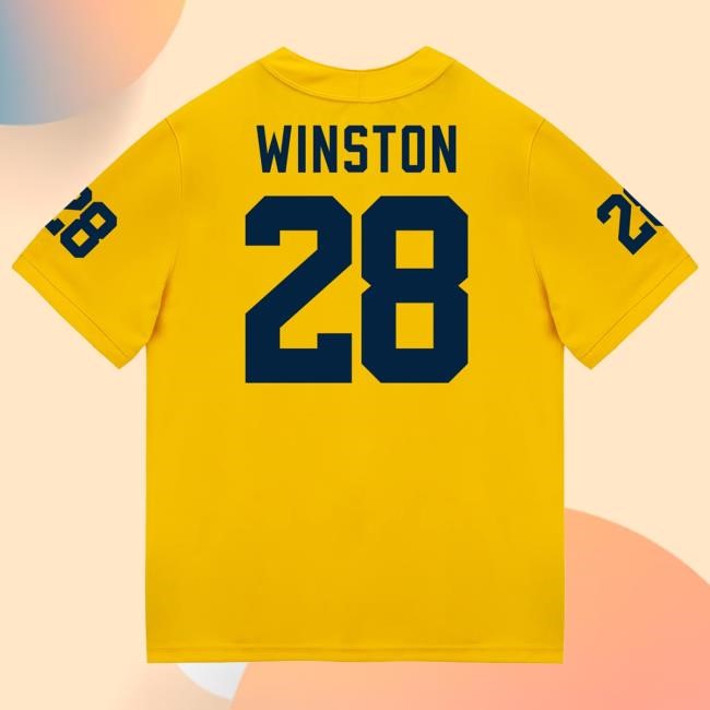 Michigan Wolverines #28 Kainoa Winston Student Athlete Maize Football Jersey Top Shirt The M Den Shop