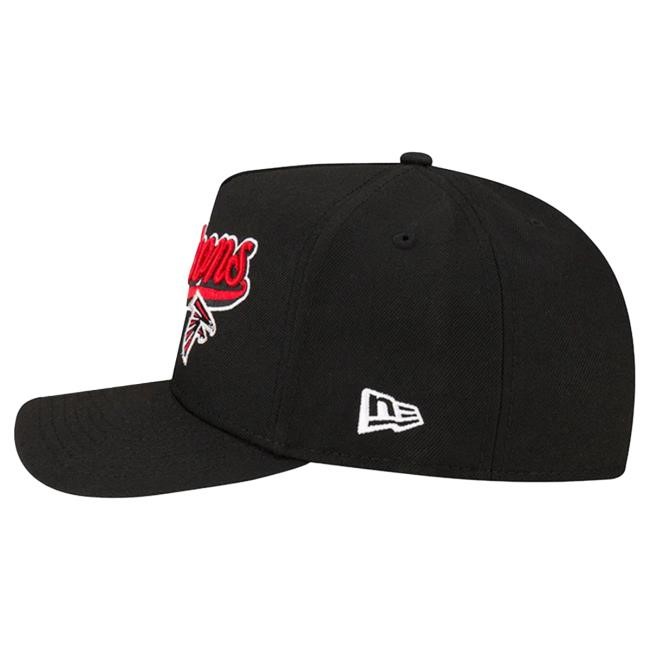 Official Born X Raised + Falcons Pro Script A-Frame Snapback Cap: Black NFL 2025 Kickoff