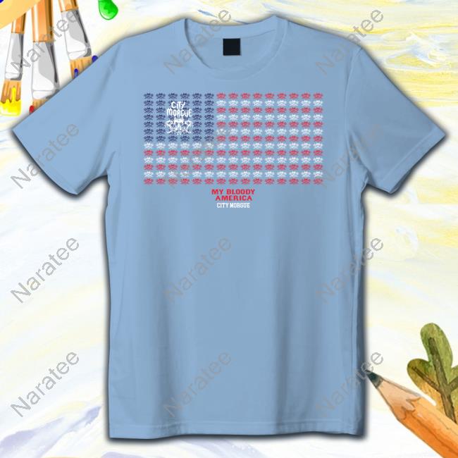City Morgue Merch City Morgue My Bloody America Flag Shirt Citymorgueofficial