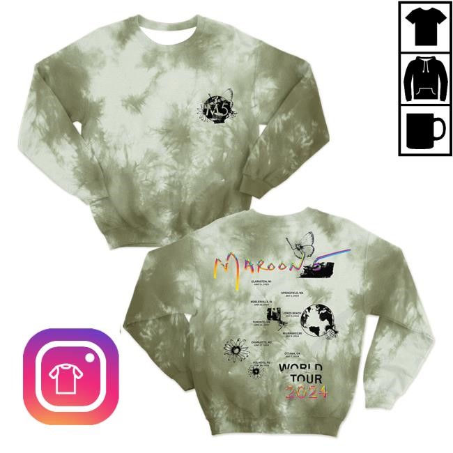 Maroon 5 Official Merch Maroon 5 2024 World Tour Sweatshirts