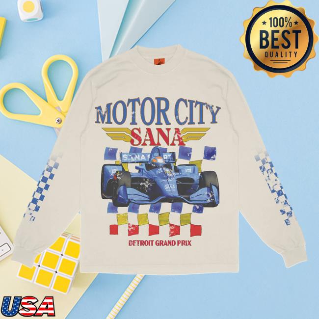 Official Sana Detroit Red Wings Sana Detroit Motor City Racing Long Sleeve Tee Shirt - Creme