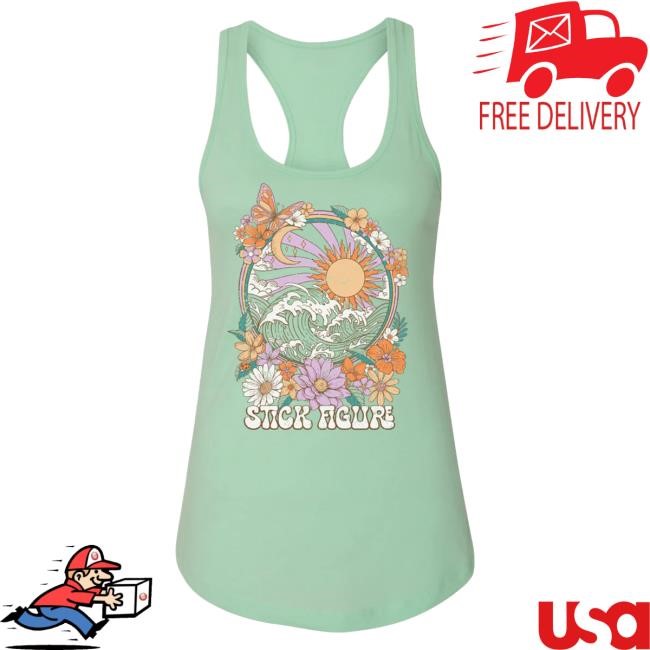 Stick Figure Women's Coastal Harmony Tank (Seafoam Green) T Shirt Stick Figure Merch Store Official