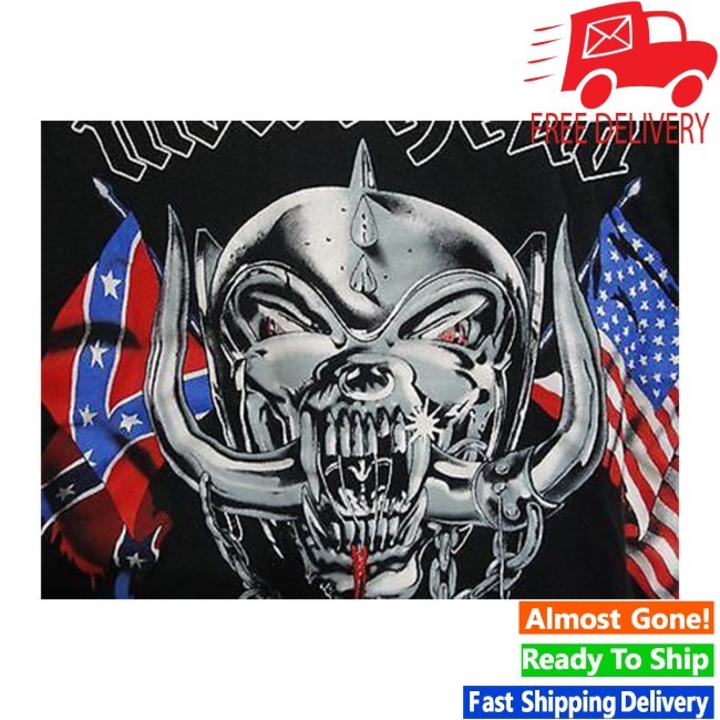 Motorhead 1991 American Tour Tee Shirt Lemmy Confederate Flag