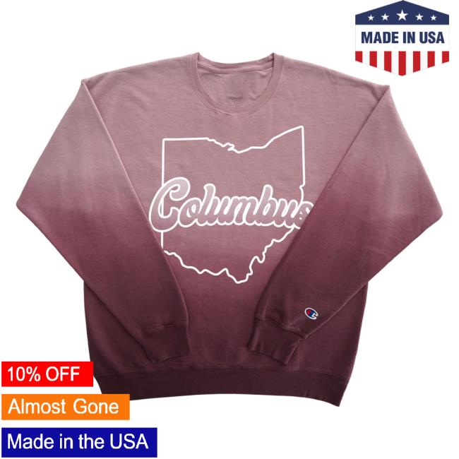 Official Ohio Clothing Merch Maroon Ombre Popover Sweatshirt