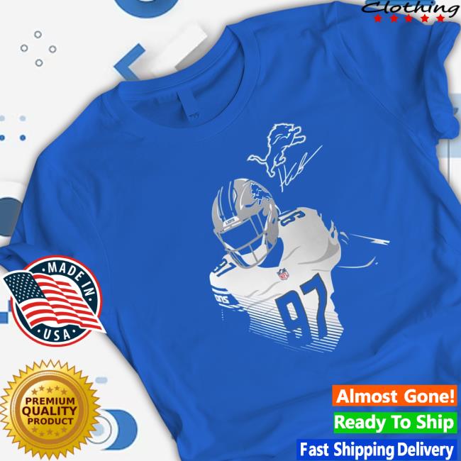 Official Detroit Lions Merch Aidan Hutchinson Detroit Lions Player Graphic T Shirts