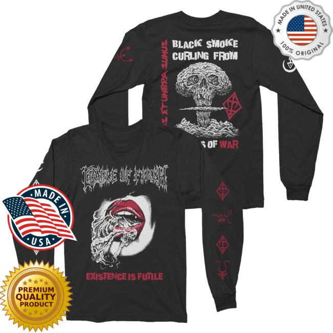 Official Night Shift Merch Indie Merch Store Cradle Of Filth - Lips Of War LS T Shirt NightShiftMerch IndieMerchStore