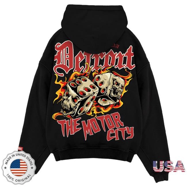 Official Sana Detroit Merch Store Motor City Dice Hooded Sweatshirt - Black SanaDetroit