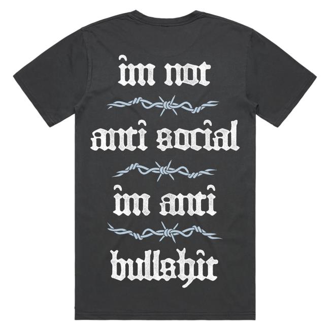Official While She Sleeps Merch Bar Im Not Anti Social Im Anti Bullshit Social Skull Hot Shirt Black Merch Bar Official While She Sleeps Merch Bar Im Not Anti Social Im Anti Bullshit Social Skull Crewneck Black Merch Bar
