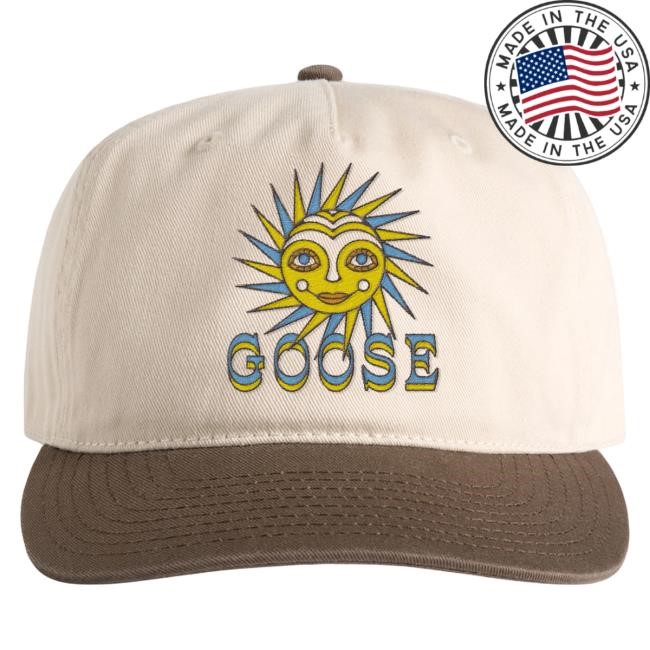 Official Goose The Band Merch Smiling Sun Snapback Cap Goosetheband
