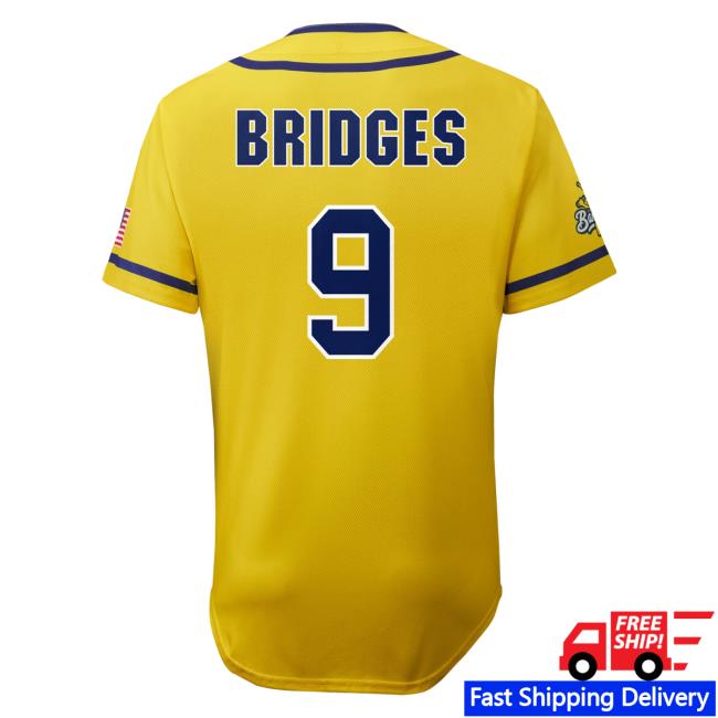 Official Savannah Bananas Merch Store Shop Savannah Bananas Bananas Noah Bridges #9 Evoshield Jersey Popover Shirt - Yellow SavannahBananas