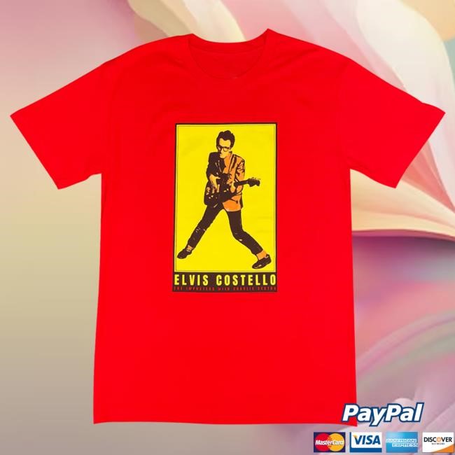 Hello Merch Official Merch Elvis Costello Retro Red T Shirt HelloMerch