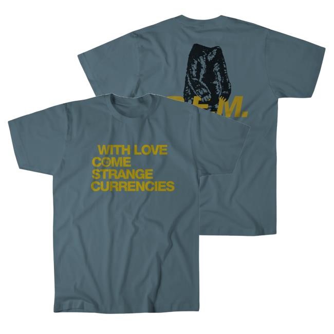 Official R.E.M. Merch Store Strange Currencies Lyric New Shirt (Slate)