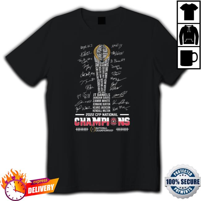 Georgia Bulldogs Team Name 2022 Cfp National Champions Signatures Classic Shirt