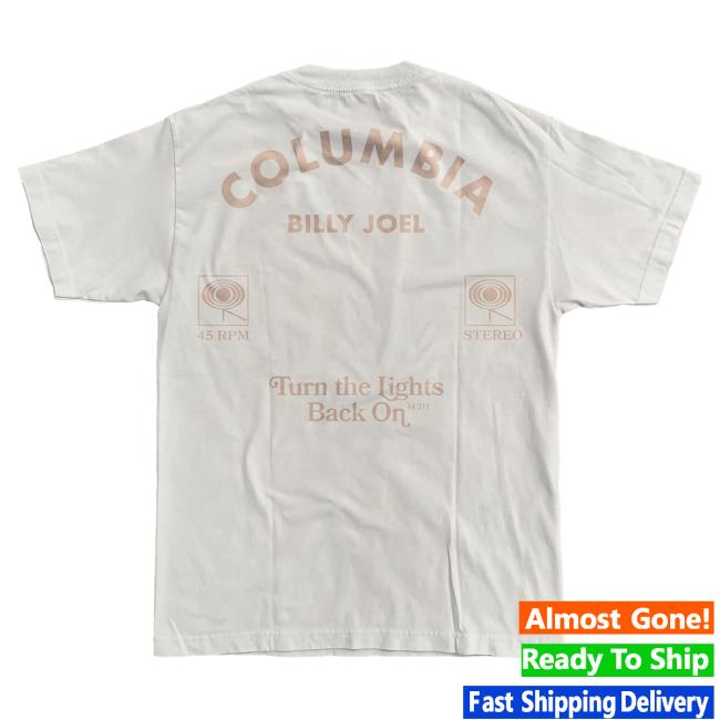 Official Billy Joel Merch Store Billy Joel Turn The Lights Back On Columbia Natural Tshirt - Online Exclusive Billy Joel Apparel Clothing Shop